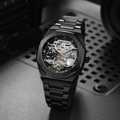 Luxorive Spectra Tourbillon – Automatic Skeleton Watch with Diamond Dial Watchify 