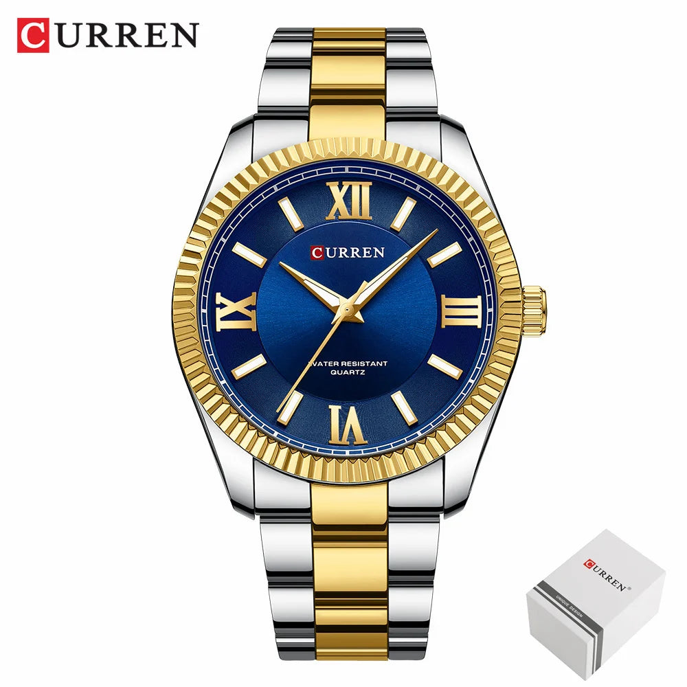 CURREN 8465 Men’s Fashion Quartz Watch – Waterproof Casual Timepiece with Calendar & Luminous Silicone Strap