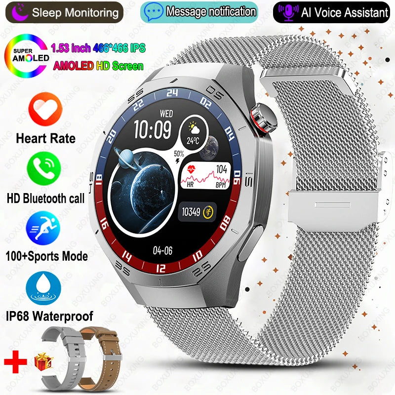 Luxorive GT5 Pro Smartwatch – GPS, AMOLED, Heart Rate, Bluetooth Call, Waterproof