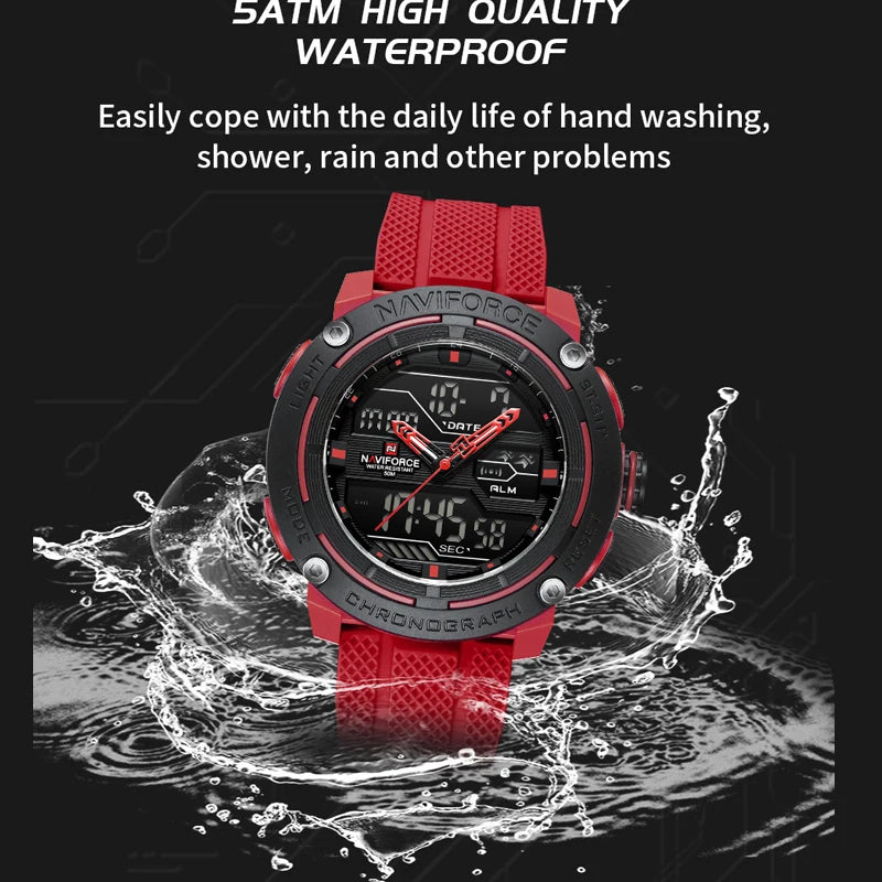 🕰️ NAVIFORCE Luxury Brand Men's Sport Watches Men Dual Display LED Digital Waterproof Leather Strap Quartz Military Watch Man Clock








NAVIFORCE Luxury Brand Men's Sport Watches Men Dual Display LED Digital Waterpro