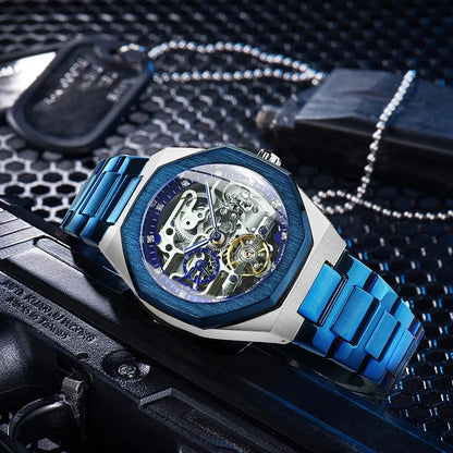 Luxorive Spectra Tourbillon – Automatic Skeleton Watch with Diamond Dial Watchify 