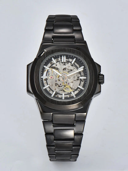 Luxorive ShadowCore – Skeleton Steel Automatic Watch