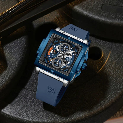 NAVIFORCE Watches for men Sports Unique Square Quartz Date Display Watch Multifunction Chronograph Waterproof Luxury WristWatch