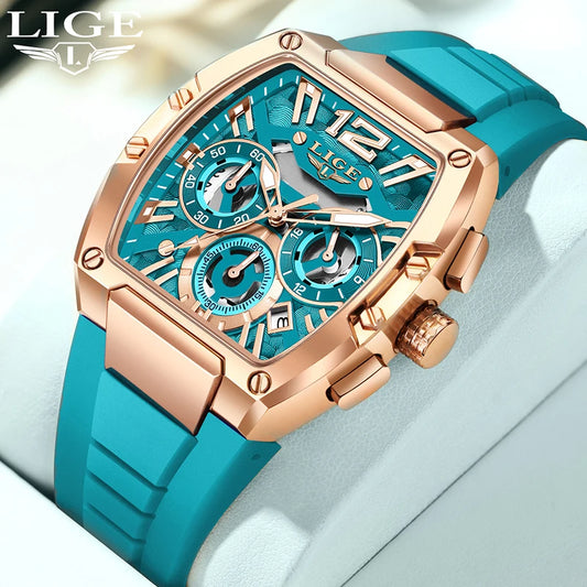 LIGE Men’s Luxury Silicone Military Watch – Casual Sports Waterproof Quartz with Date
