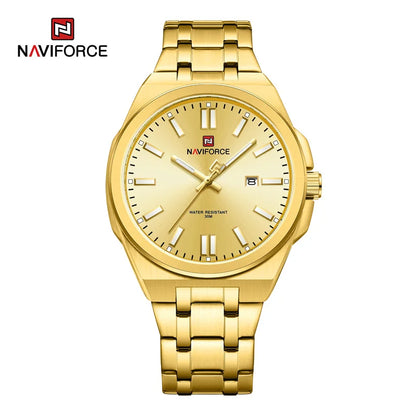 NAVIFORCE Quartz Watch For Men Luxury Business Luminous Stainless Steel Male Wristwatches Waterproof Calendar Clock Reloj Hombre