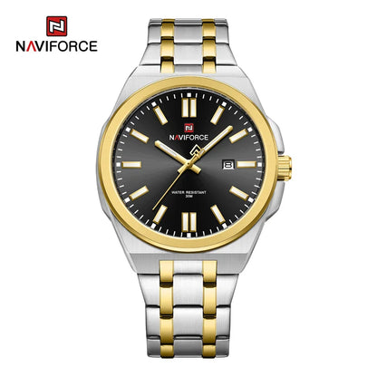 NAVIFORCE Quartz Watch For Men Luxury Business Luminous Stainless Steel Male Wristwatches Waterproof Calendar Clock Reloj Hombre