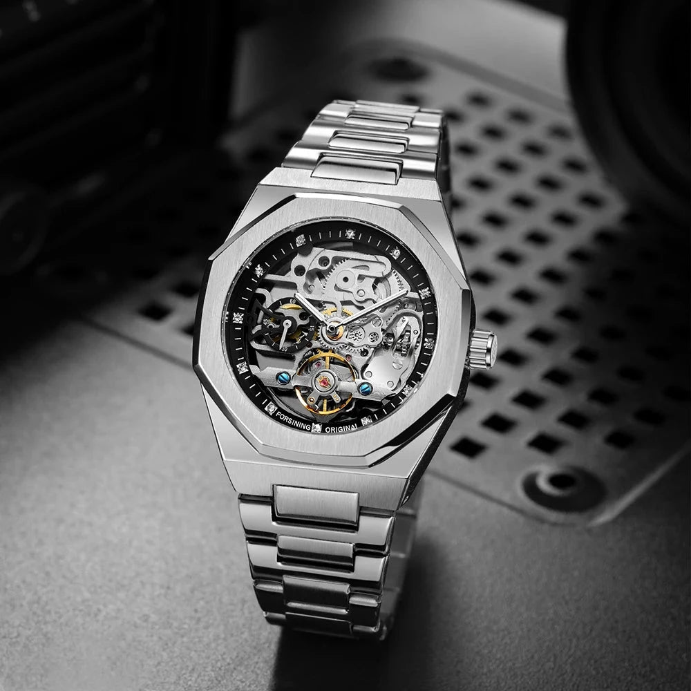 Luxorive Spectra Tourbillon – Automatic Skeleton Watch with Diamond Dial Watchify 