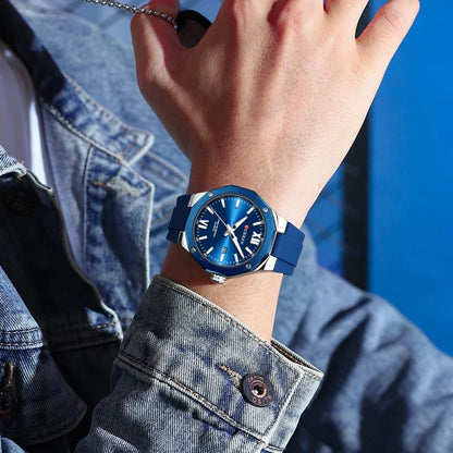CURREN 8465 Men’s Fashion Quartz Watch – Waterproof Casual Timepiece with Calendar & Luminous Silicone Strap