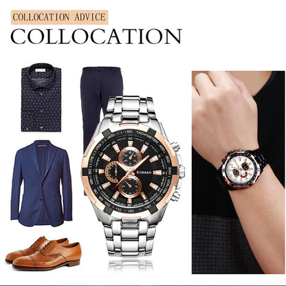 CURREN Large Dial Fashion Quartz Watch for Men – Waterproof Business Leisure Wristwatch
