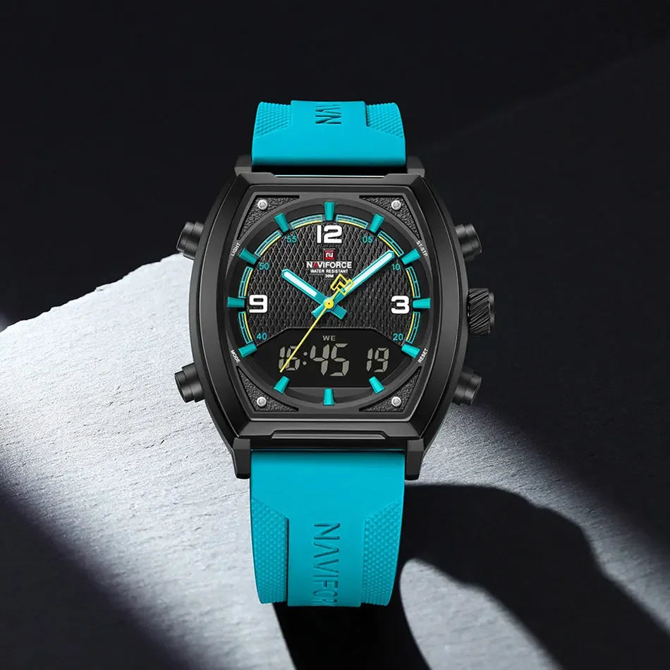 NAVIFORCE Luxury Men's Watches Sport Quartz Watch Men LCD Dual Display Waterproof Luminous Man Wristwatch 2025 Relogio Masculino
