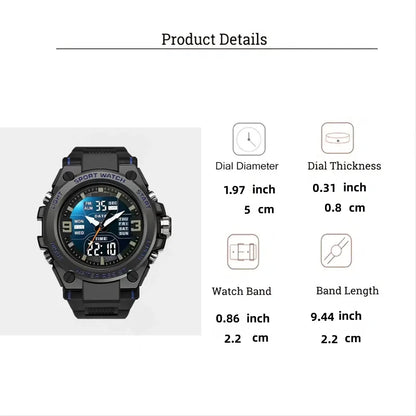 Luxorive DualForce X1  – Luxury Quartz + Digital Watch with Night Light & Waterproof Build