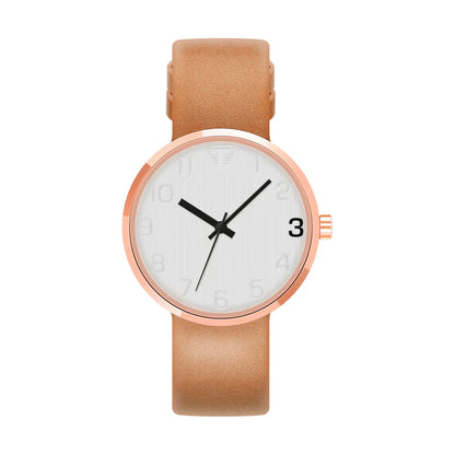 TOMI Men's Watch Luxury Brown Belt Quartz Watch Men's and Women's Leisure Simple Watch Men's Watch Gift