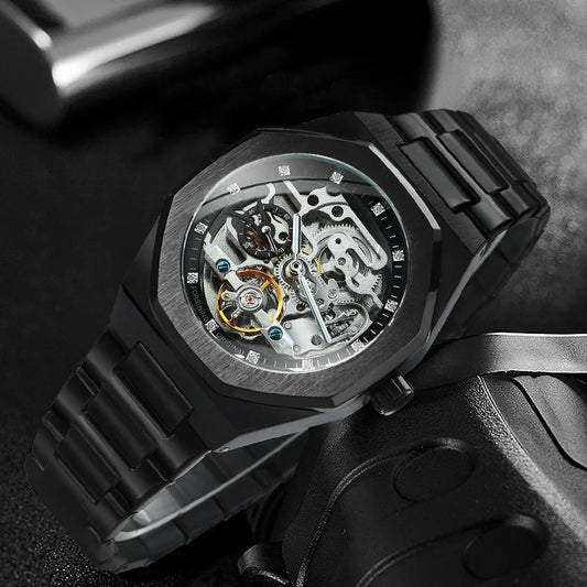 Luxorive Spectra Tourbillon – Automatic Skeleton Watch with Diamond Dial Watchify 