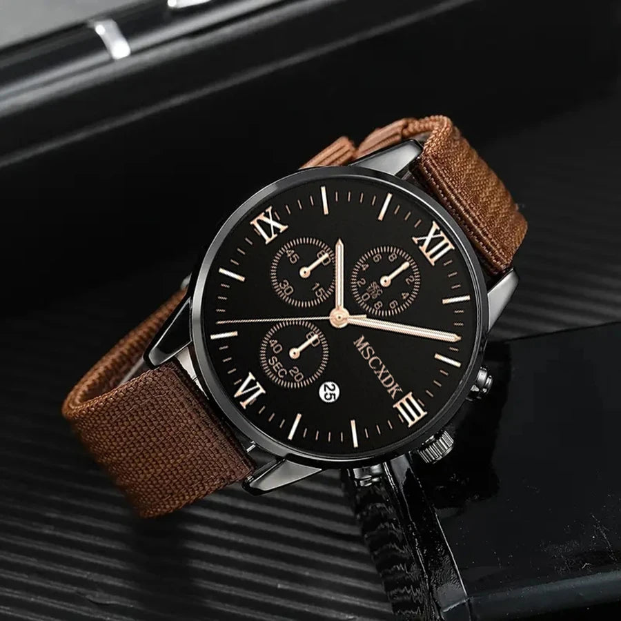 Luxorive Pro Quartet – Men’s 4‑Piece Quartz Watch & Bracelet Set (Business • Fashion • Casual)