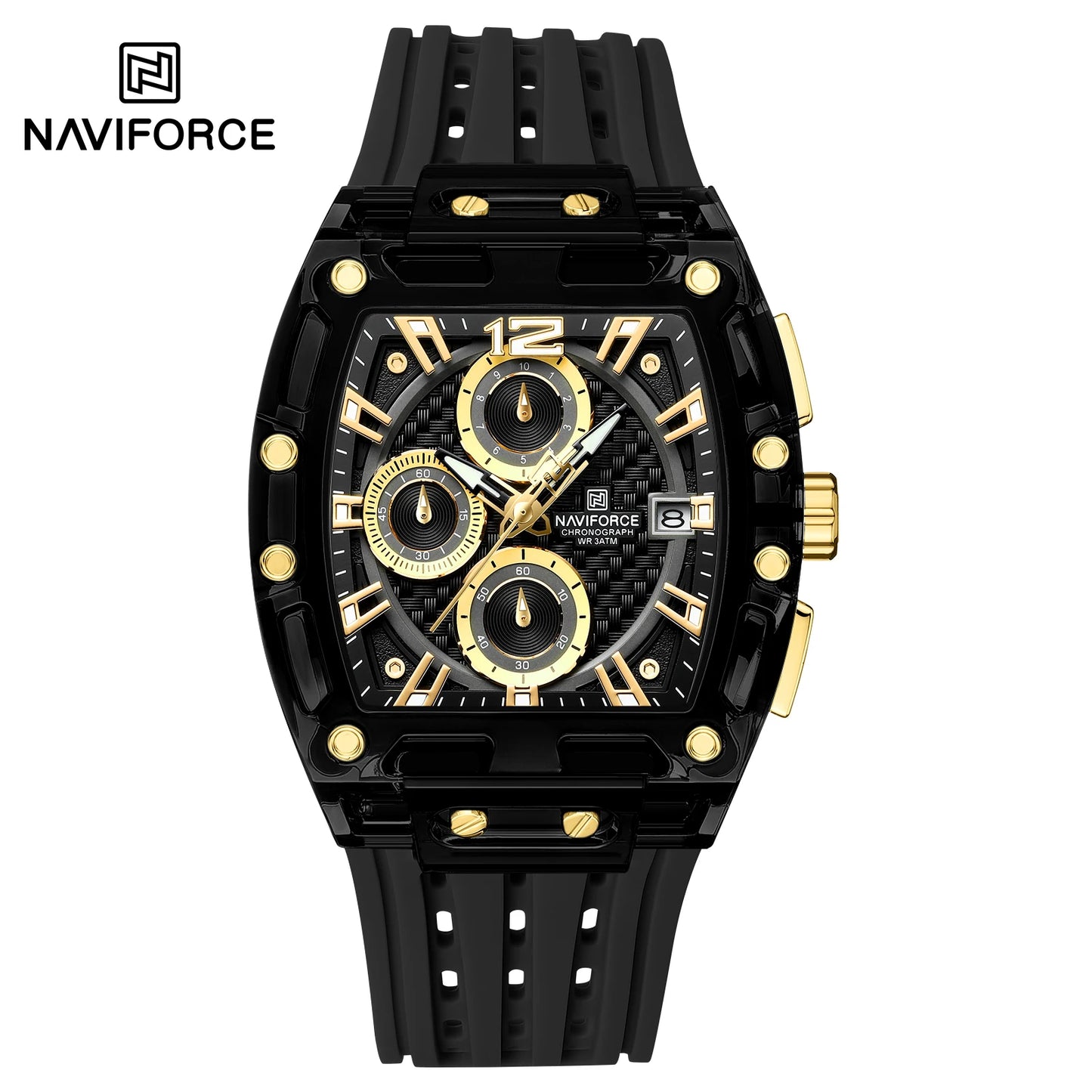 NAVIFORCE 2025 New Design Transparent Tonneau Watch Men Quartz Man Watches Waterproof Luxury Sport Out Door montre homme
