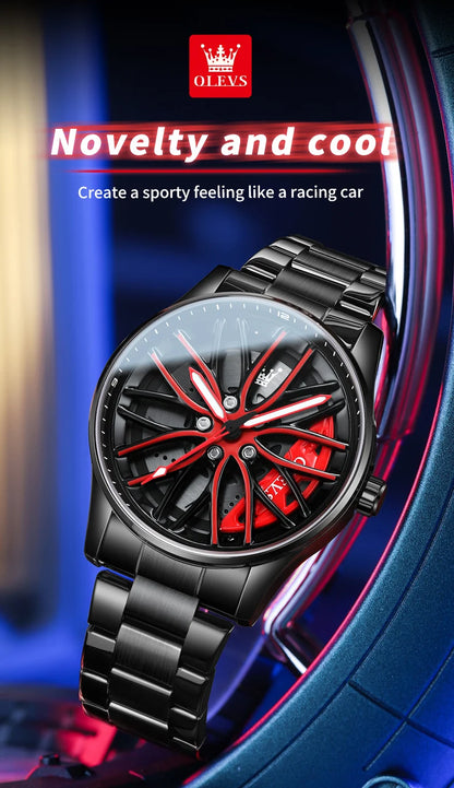 OLEVS 9937 Men's Luxury Watch Waterproof Rotary Sport Car Rim Man Watch High Quality Fashion Best Selling Quartz Men's Watches