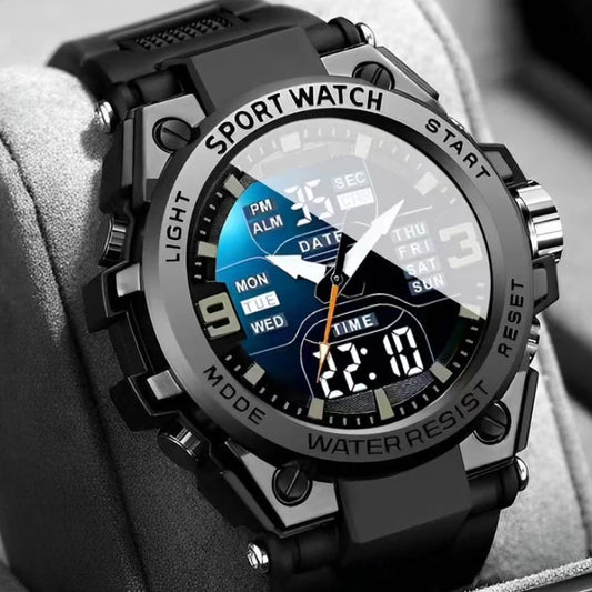 Luxorive DualForce X1  – Luxury Quartz + Digital Watch with Night Light & Waterproof Build