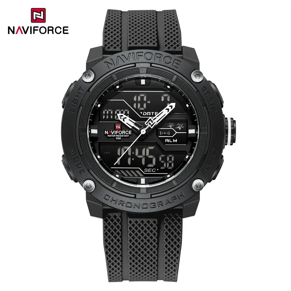 🕰️ NAVIFORCE Luxury Brand Men's Sport Watches Men Dual Display LED Digital Waterproof Leather Strap Quartz Military Watch Man Clock








NAVIFORCE Luxury Brand Men's Sport Watches Men Dual Display LED Digital Waterpro