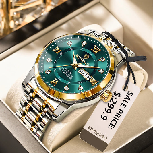 Luxorive DeepTrek Diver – 30ATM Luxury Quartz Sport Watch for Men