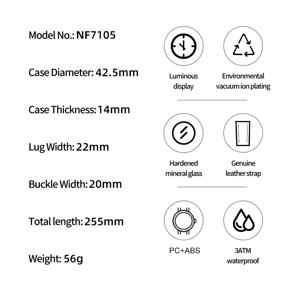 NAVIFORCE 2025 New Design Transparent Tonneau Watch Men Quartz Man Watches Waterproof Luxury Sport Out Door montre homme