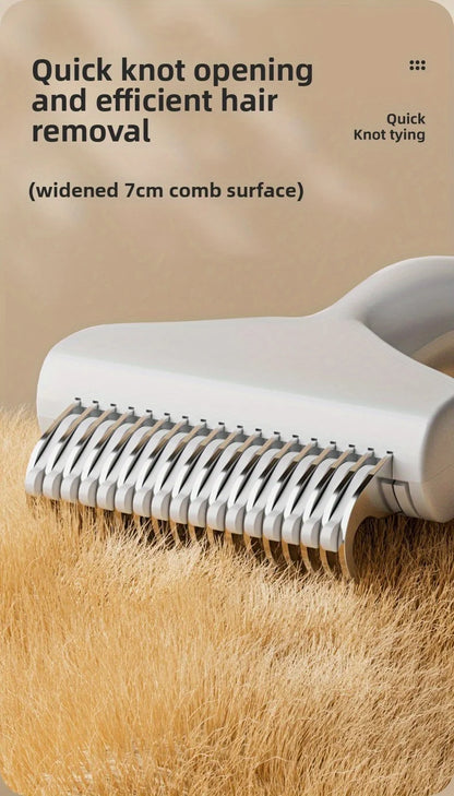 Stainless Steel Dog Thinning Comb – Floating Hair Remover with Ergonomic Handle
