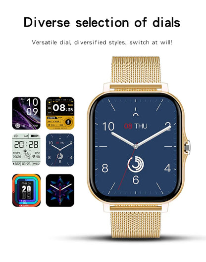 Luxorive PulsePro 2024 – Full Touchscreen Sport Fitness Smartwatch with BT Call for Men & Women