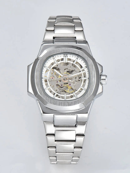 Luxorive ShadowCore – Skeleton Steel Automatic Watch