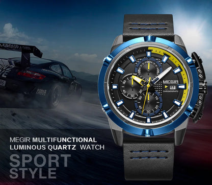 MEGIR Luxury Men's Watch Chronograph Fashion Sport Military Watches Waterproof Male Quartz Wristwatch Clock Montre Homme 2062