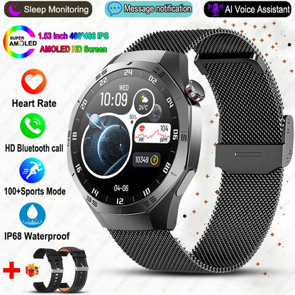 Luxorive GT5 Pro Smartwatch – GPS, AMOLED, Heart Rate, Bluetooth Call, Waterproof