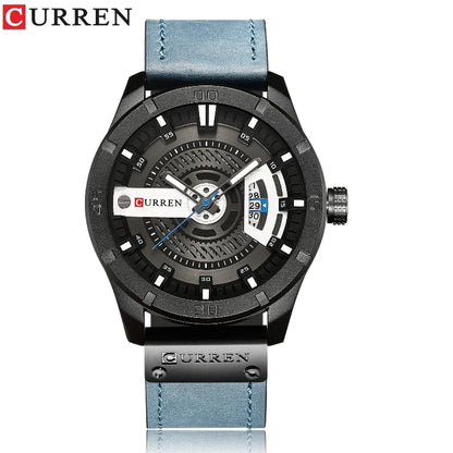 CURREN 8301 Classic Men's Quartz Watch – Waterproof Leather Strap with Calendar