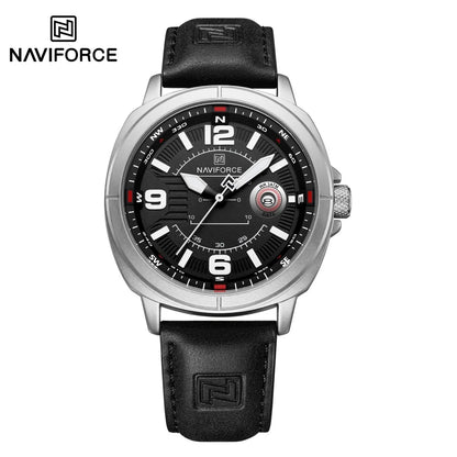 NAVIFORCE Brand Men Quartz Watch High Quality PU Band Calendar Male Wristwatch Auto Date Display Waterproof Clocks Reloj Hombre