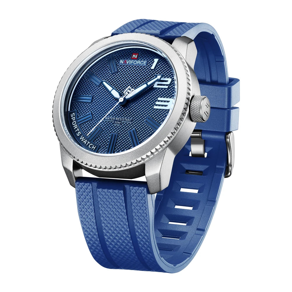 NAVIFORCE Top Brand Watch Men Fashion Casual Waterproof Simple Style Quartz Wristwatch Military Male TPU Strap Clock