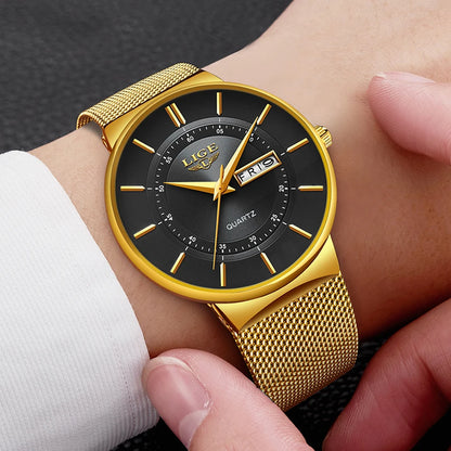 LIGE 2024 Ultra Thin Quartz Watch – Sleek, modern, and designed for men who appreciate minimalist elegance with sporty performance.