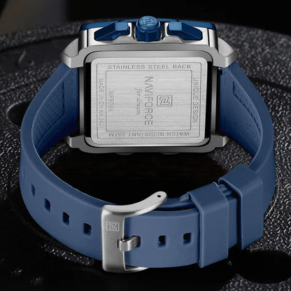 NAVIFORCE Watches for men Sports Unique Square Quartz Date Display Watch Multifunction Chronograph Waterproof Luxury WristWatch