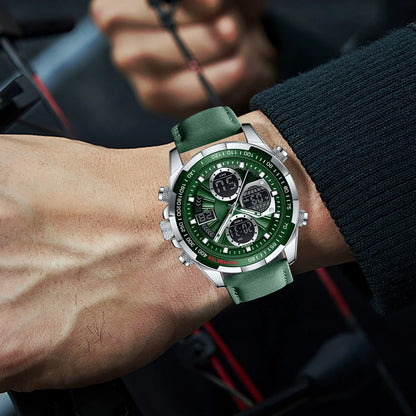 LIGE Men’s Luxury Military Sports Chronograph Watch – Waterproof Quartz Digital Wristwatch