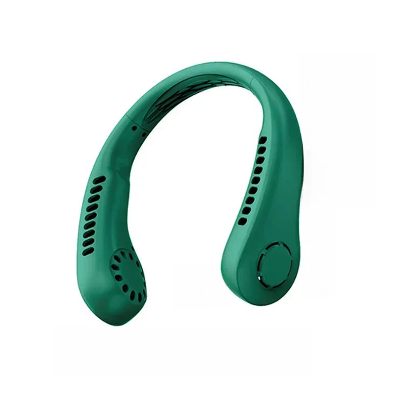 Clearance_Portable mini home summer air-cooled neck hanging fan for outdoor sports, running, travel without blades, wearable USB