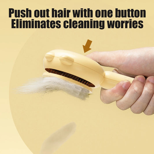 Pet Hair Removal Brush – Self-Cleaning Cat & Dog Grooming Comb