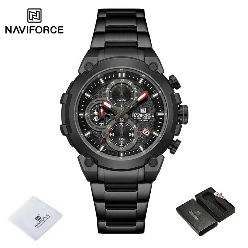 NAVIFORCE Quartz Watch Men Sport Military Waterproof Watches Mens Business Stainless Steel Wristwatch Male Clock reloj hombre