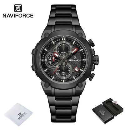 NAVIFORCE Quartz Watch Men Sport Military Waterproof Watches Mens Business Stainless Steel Wristwatch Male Clock reloj hombre