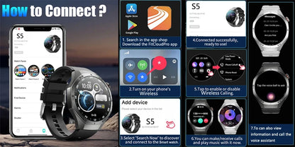 Luxorive GT5 Pro Smartwatch – GPS, AMOLED, Heart Rate, Bluetooth Call, Waterproof