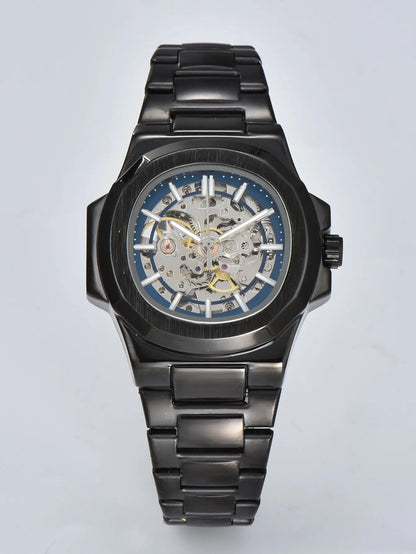 Luxorive ShadowCore – Skeleton Steel Automatic Watch