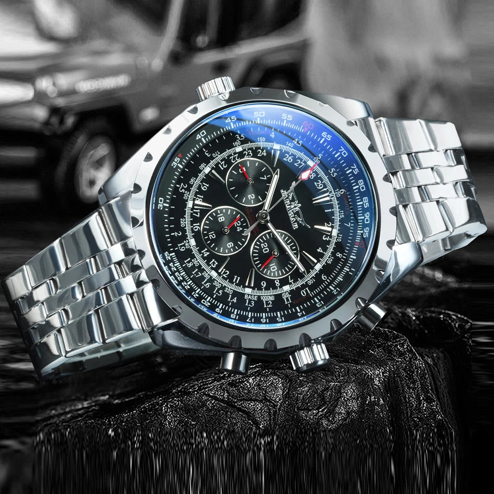 Luxorive SteelCommander – Luxury Automatic Mechanical Watch for Men | Military Sport Design