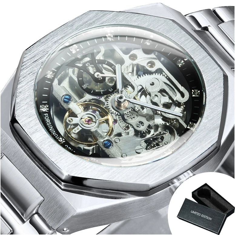 Luxorive Spectra Tourbillon – Automatic Skeleton Watch with Diamond Dial