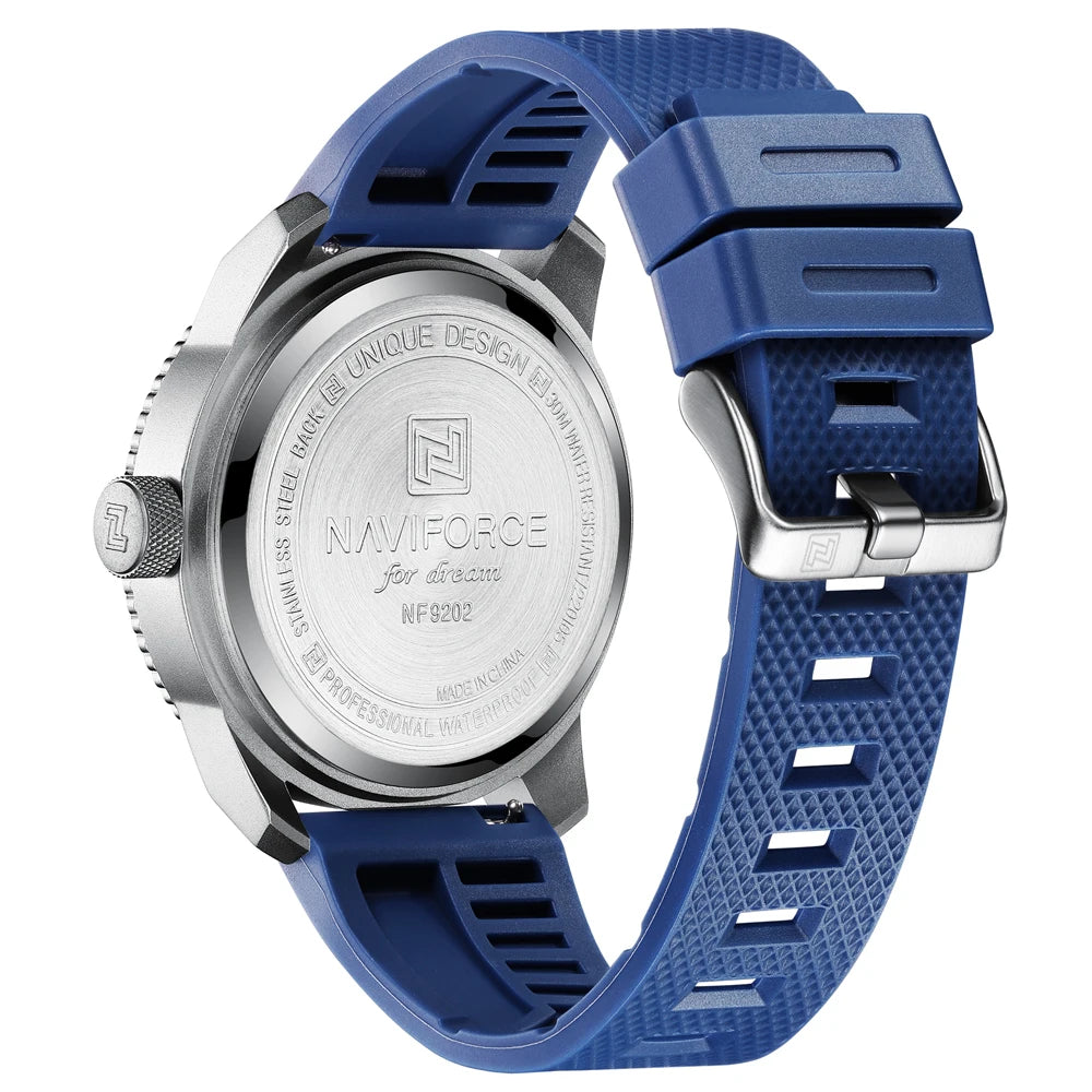 NAVIFORCE Top Brand Watch Men Fashion Casual Waterproof Simple Style Quartz Wristwatch Military Male TPU Strap Clock