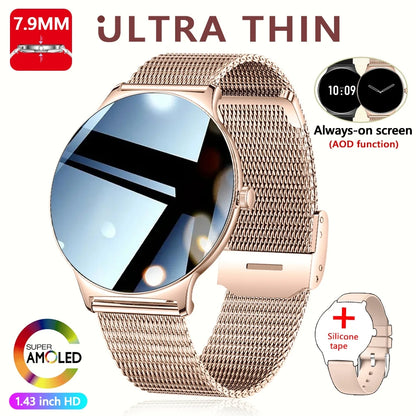 Luxorive LuxeFit Ultra – Women's Slim Smartwatch with Always-On Display & Bluetooth Call