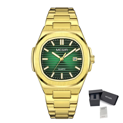 MEGIR Luxury Brand Men Business Watches Waterproof Male Clock Stainless Steel Luminous Quartz Sport Wristwatch Montre Homme 1084
