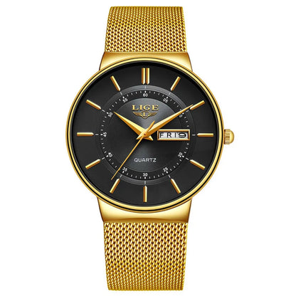 LIGE 2024 Ultra Thin Quartz Watch – Sleek, modern, and designed for men who appreciate minimalist elegance with sporty performance.