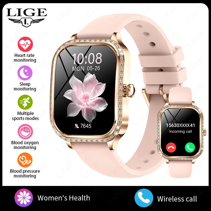 LIGE Women’s Waterproof Smartwatch – Bluetooth Call, Fitness Tracker & Heart Rate Monitor