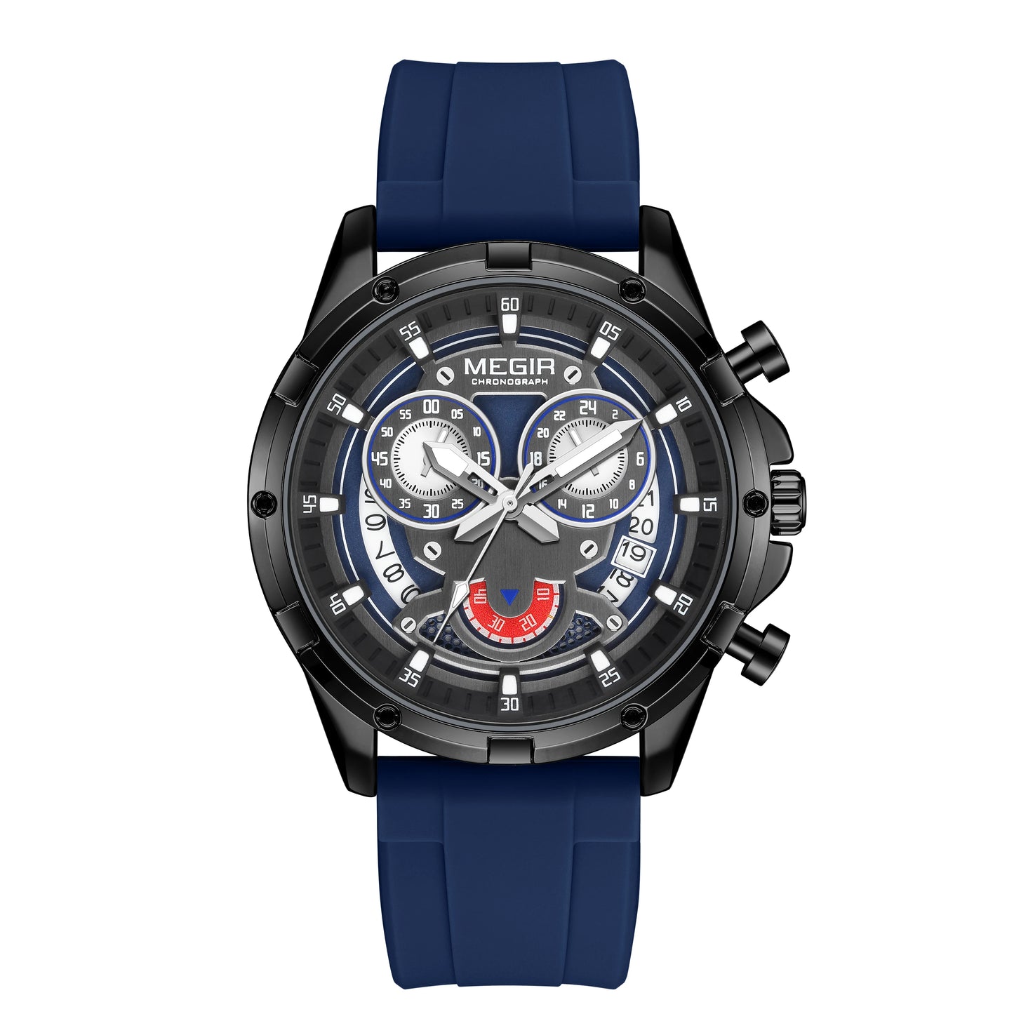 MEGIR Chronograph Men's Watches Top Brand Luxury Original Waterproof Silicone Date Watch for Men Fashion Sport Quartz Wristwatch