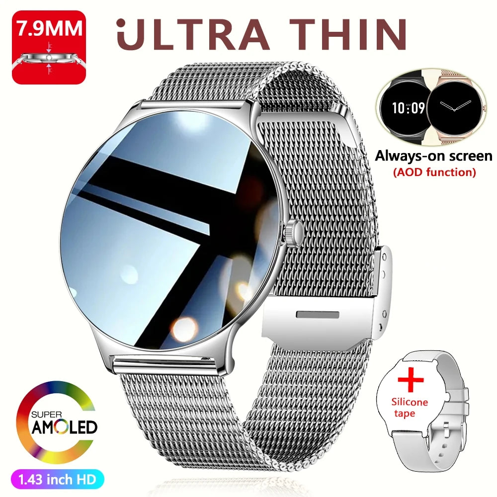 Luxorive LuxeFit Ultra – Women's Slim Smartwatch with Always-On Display & Bluetooth Call